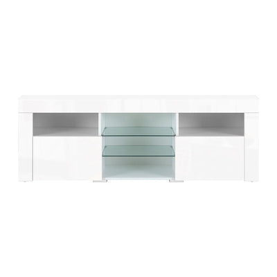 Artiss TV Cabinet Entertainment Unit Stand RGB LED Gloss Furniture 160cm White Payday Deals