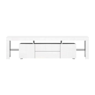Artiss TV Cabinet Entertainment Unit Stand RGB LED Gloss Furniture 200cm White Payday Deals