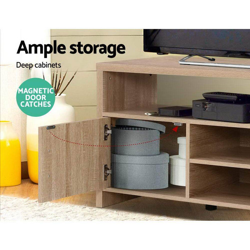 Artiss TV Cabinet Entertainment Unit Stand Storage Shelf Sideboard 140cm Oak Payday Deals