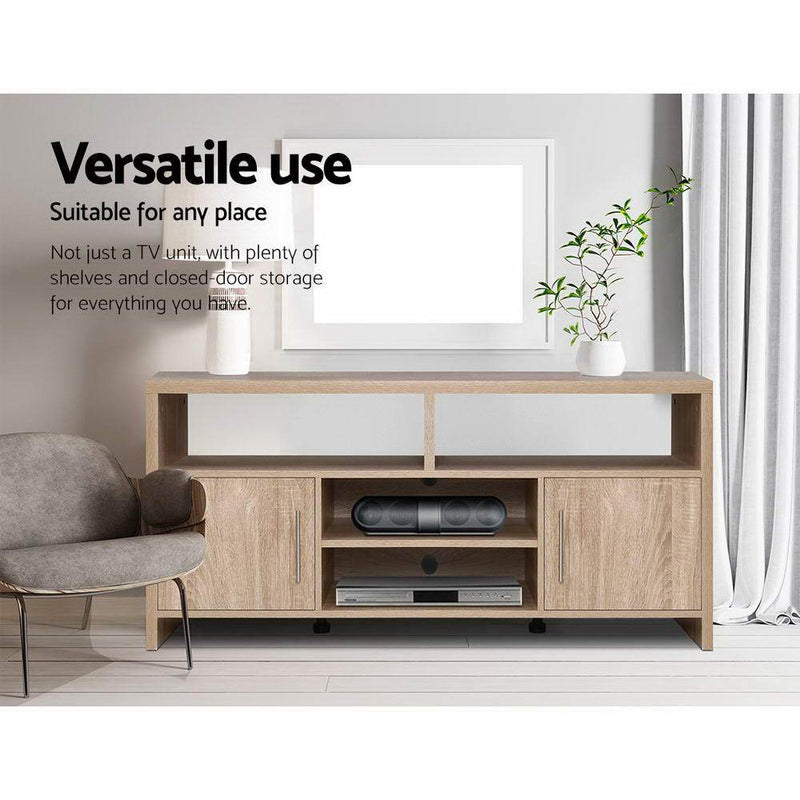 Artiss TV Cabinet Entertainment Unit Stand Storage Shelf Sideboard 140cm Oak Payday Deals