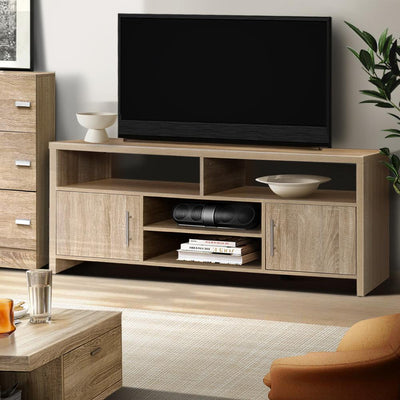 Artiss TV Cabinet Entertainment Unit Stand Storage Shelf Sideboard 140cm Oak Payday Deals