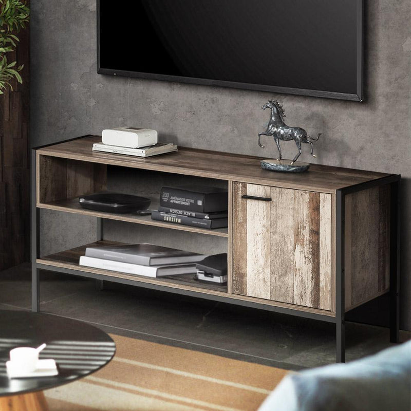 Artiss TV Cabinet Entertainment Unit Stand Storage Wood Industrial Rustic 124cm Payday Deals