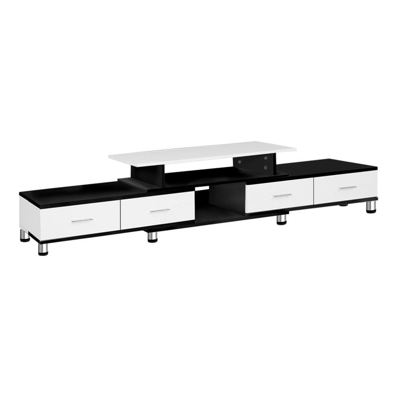 Artiss TV Cabinet Entertainment Unit Stand Wooden 160CM To 220CM Storage Drawers Black White Payday Deals