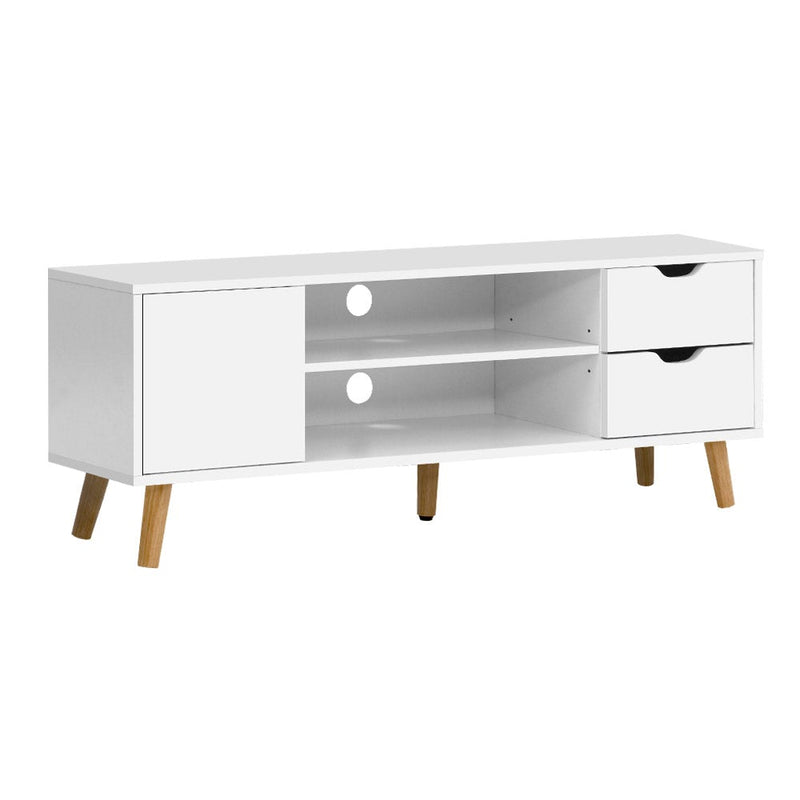 Artiss TV Cabinet Entertainment Unit Stand Wooden Scandinavian 120cm White Payday Deals