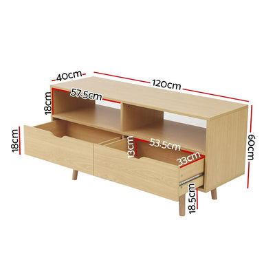 Artiss TV Cabinet Entertainment Unit Stand Wooden Storage 120cm Scandinavian Payday Deals