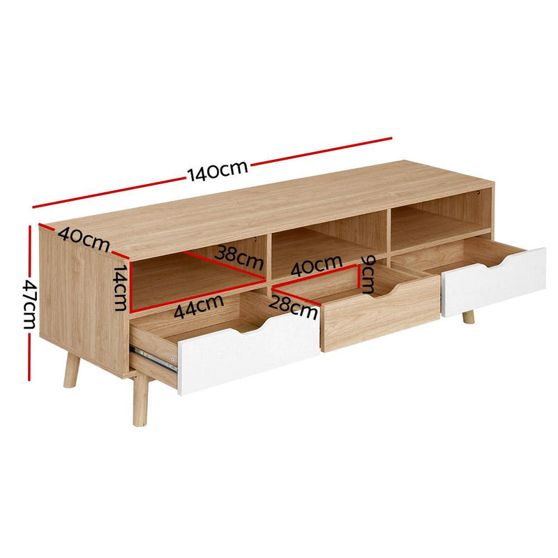 Artiss TV Cabinet Entertainment Unit Stand Wooden Storage 140cm Scandinavian Payday Deals