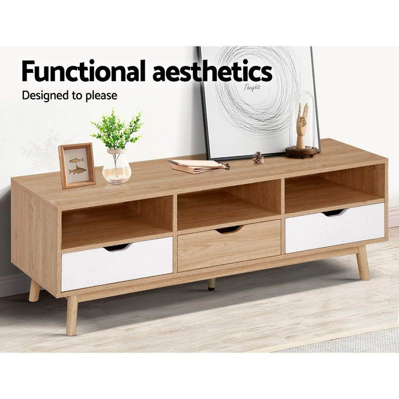 Artiss TV Cabinet Entertainment Unit Stand Wooden Storage 140cm Scandinavian Payday Deals