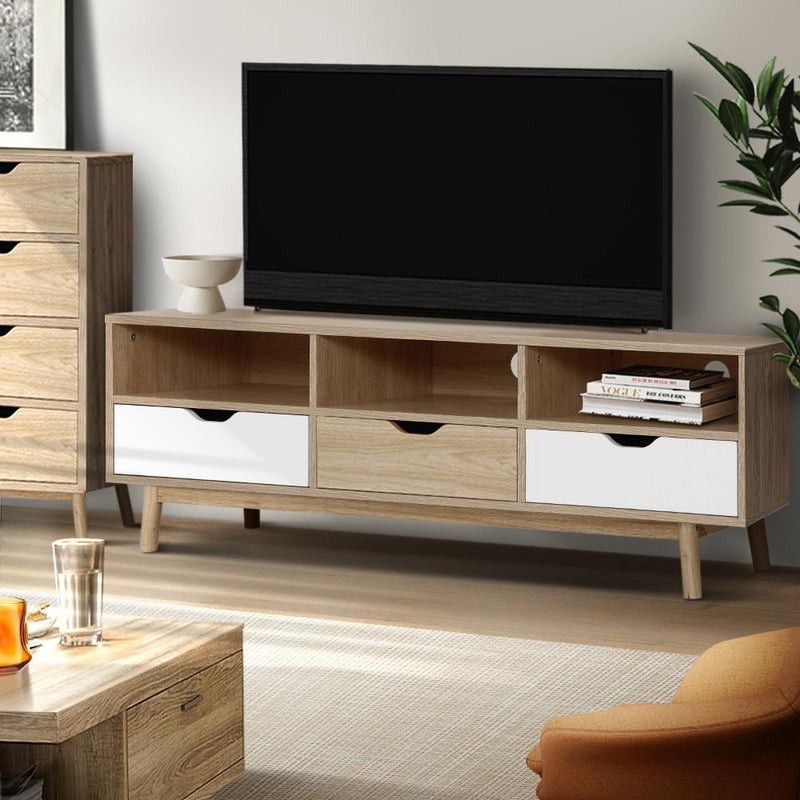 Artiss TV Cabinet Entertainment Unit Stand Wooden Storage 140cm Scandinavian Payday Deals