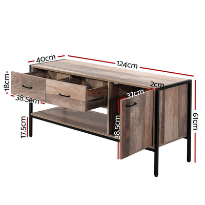 Artiss TV Stand Entertainment Unit Storage Cabinet Industrial Rustic Wooden 120cm Payday Deals