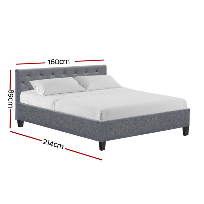 Artiss Vanke Bed Frame Fabric- Grey Queen Payday Deals