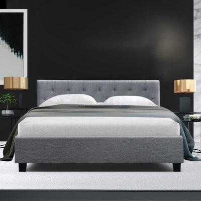 Artiss Vanke Bed Frame Fabric- Grey Queen Payday Deals