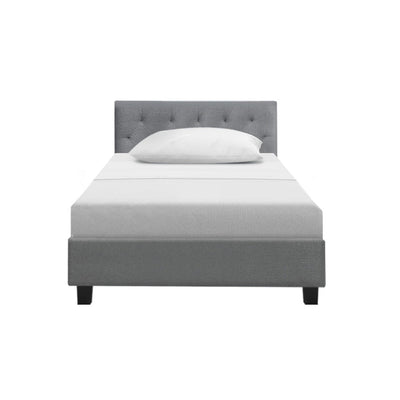 Artiss Vanke Bed Frame Fabric- Grey Single Payday Deals