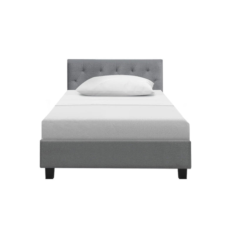 Artiss Vanke Bed Frame Fabric- Grey Single Payday Deals