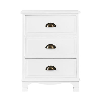 Artiss Vintage Bedside Table Chest Storage Cabinet Nightstand White Payday Deals
