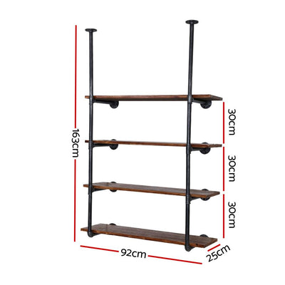 Artiss Wall Display Shelves Industrial Bookshelf DIY Pipe Shelf Rustic Brackets Payday Deals