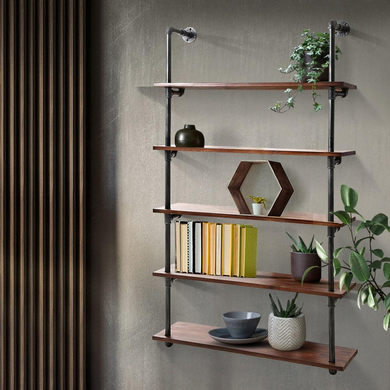 Artiss Wall Display Shelves Industrial DIY Pipe Shelf Rustic Floating Brackets Payday Deals