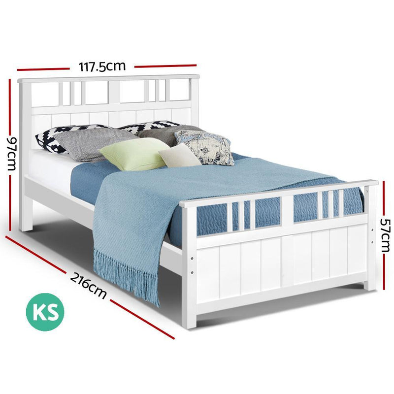 Artiss Wooden Bed Frame King Single Size Timber Kids Adults Mattress Bed Base EVA
