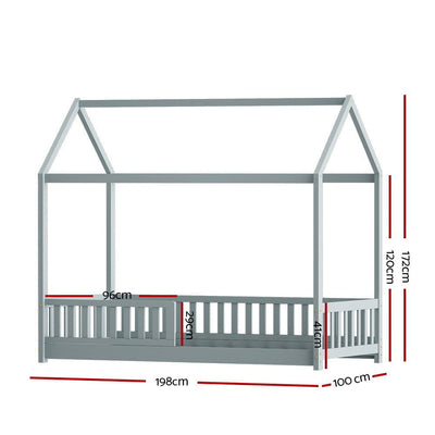 Artiss Wooden Bed Frame Single Size House Frame Pine Timber Base Platform Oak Payday Deals