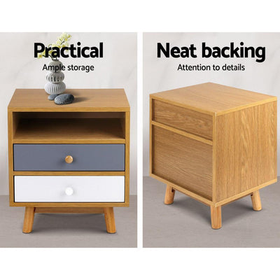 Artiss Wooden Bedside Table Payday Deals