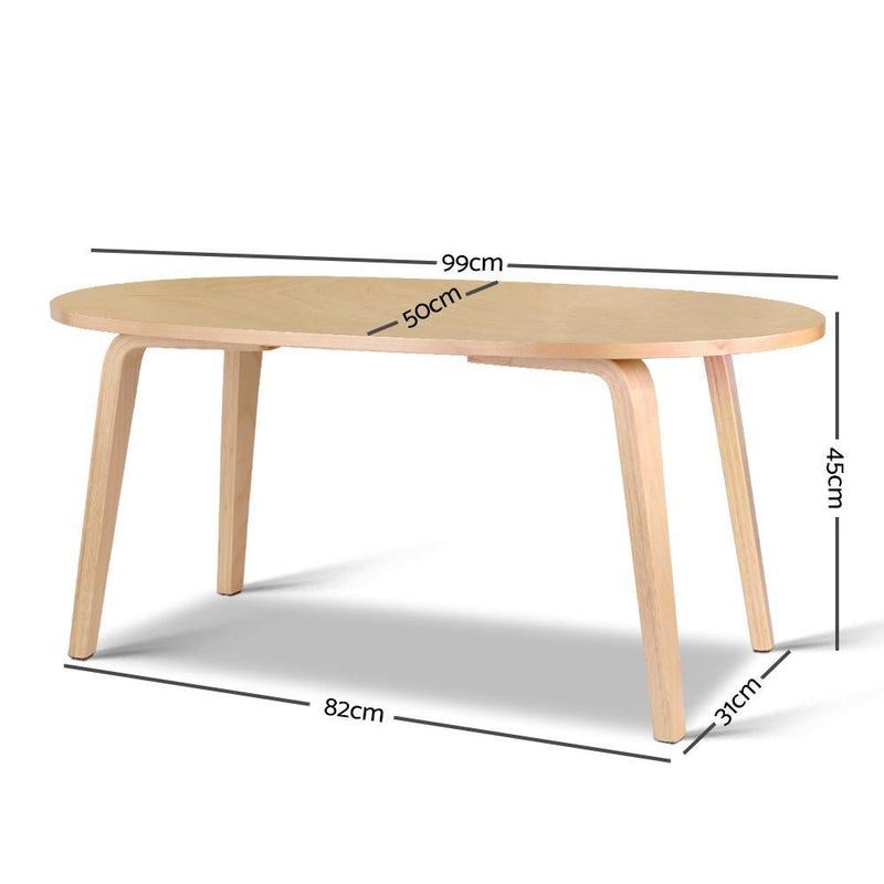 Artiss Wooden Coffee Table - Beige