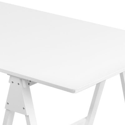 Artiss Wooden Study Desk with Storage Shelf - White