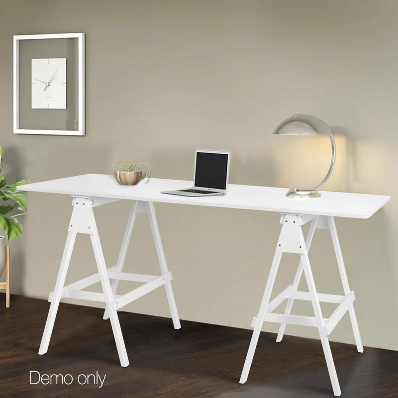 Artiss Wooden Study Desk with Storage Shelf - White
