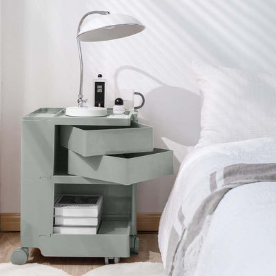 ArtissIn Bedside Table Side Tables Nightstand Organizer Replica Boby Trolley 3Tier Grey Payday Deals