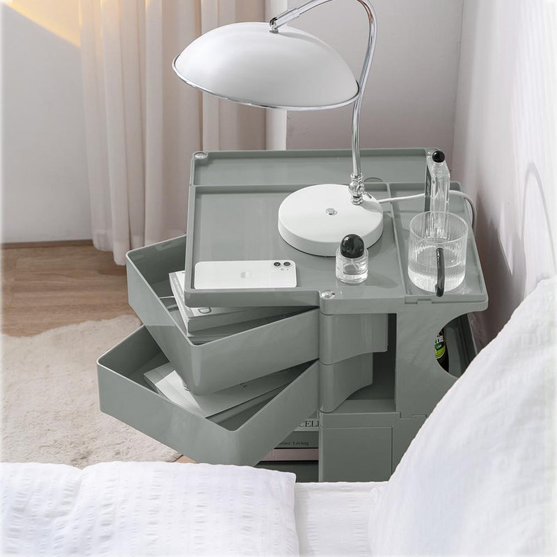 ArtissIn Bedside Table Side Tables Nightstand Organizer Replica Boby Trolley 3Tier Grey Payday Deals