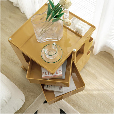 ArtissIn Bedside Table Side Tables Nightstand Organizer Replica Boby Trolley 3Tier Yellow Payday Deals