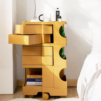 ArtissIn Bedside Table Side Tables Nightstand Organizer Replica Boby Trolley 5Tier Yellow Payday Deals