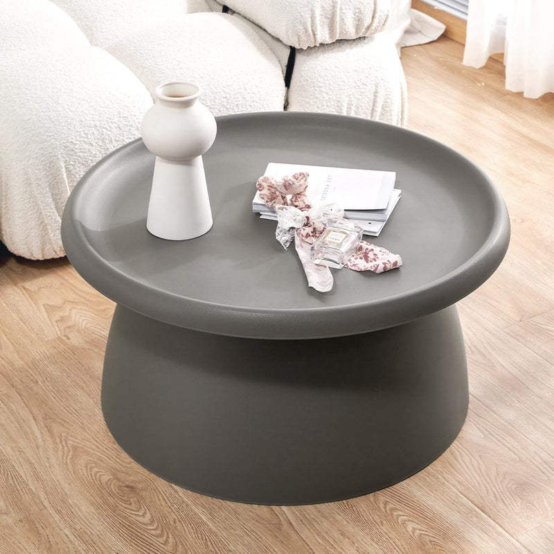 ArtissIn Coffee Table Mushroom Nordic Round Large Side Table 70CM Grey Payday Deals