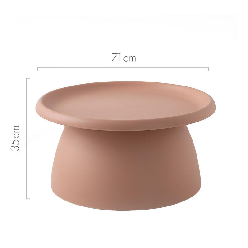 ArtissIn Coffee Table Mushroom Nordic Round Large Side Table 70CM Pink Payday Deals