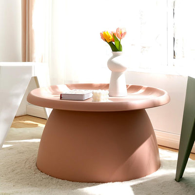 ArtissIn Coffee Table Mushroom Nordic Round Large Side Table 70CM Pink Payday Deals