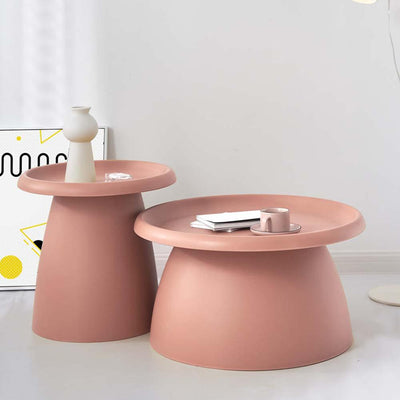 ArtissIn Coffee Table Mushroom Nordic Round Large Side Table 70CM Pink Payday Deals