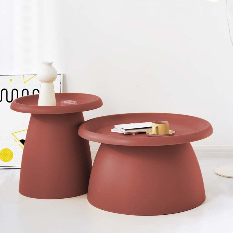 ArtissIn Coffee Table Mushroom Nordic Round Large Side Table 70CM Red Payday Deals