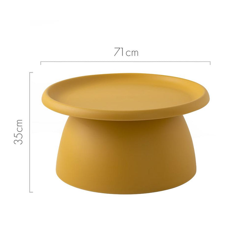 ArtissIn Coffee Table Mushroom Nordic Round Large Side Table 70CM Yellow Payday Deals