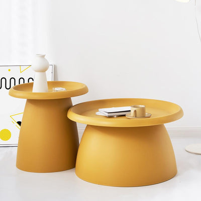 ArtissIn Coffee Table Mushroom Nordic Round Large Side Table 70CM Yellow Payday Deals