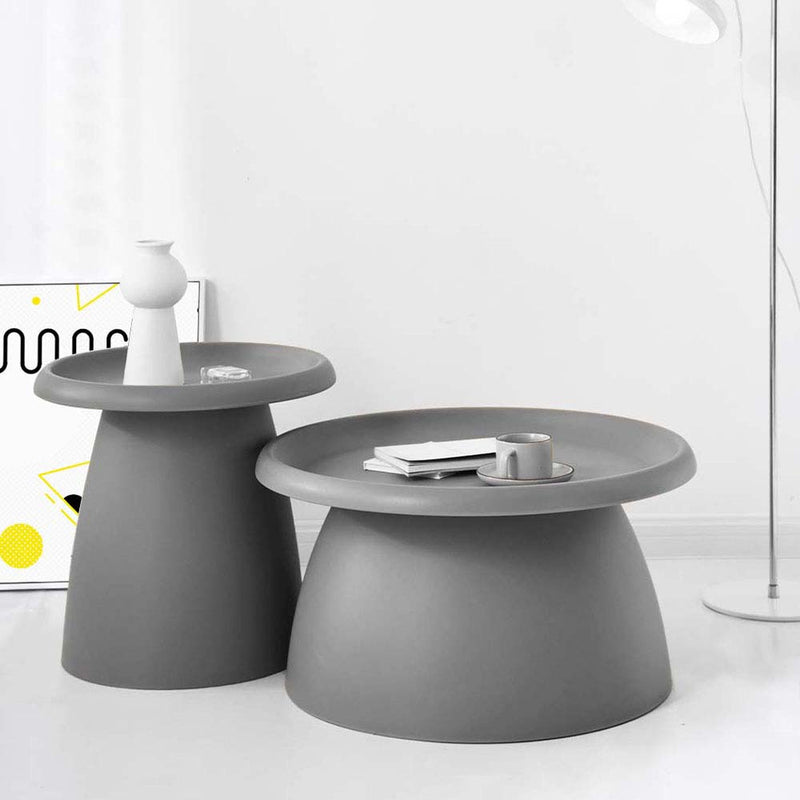 ArtissIn Coffee Table Mushroom Nordic Round Small Side Table 50CM Grey Payday Deals