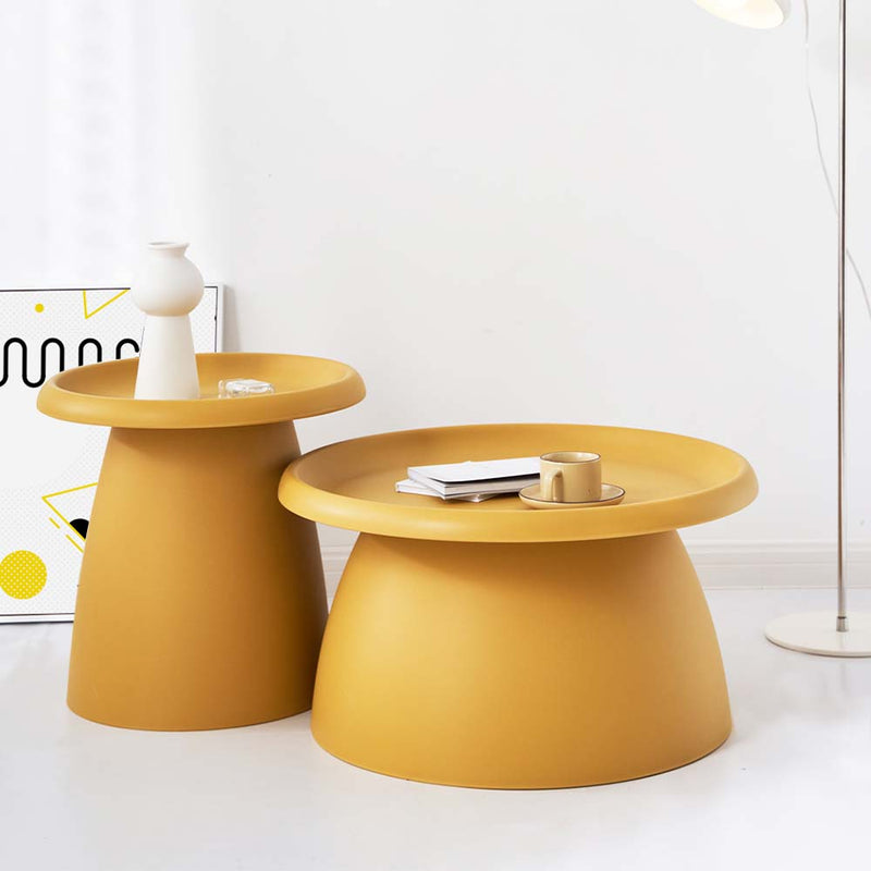 ArtissIn Coffee Table Mushroom Nordic Round Small Side Table 50CM Yellow Payday Deals