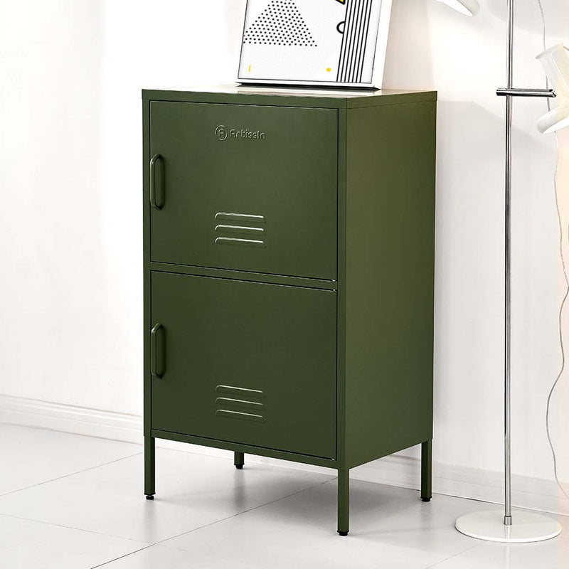 ArtissIn Double Storage Cabinet Shelf Organizer Bedroom Green Payday Deals