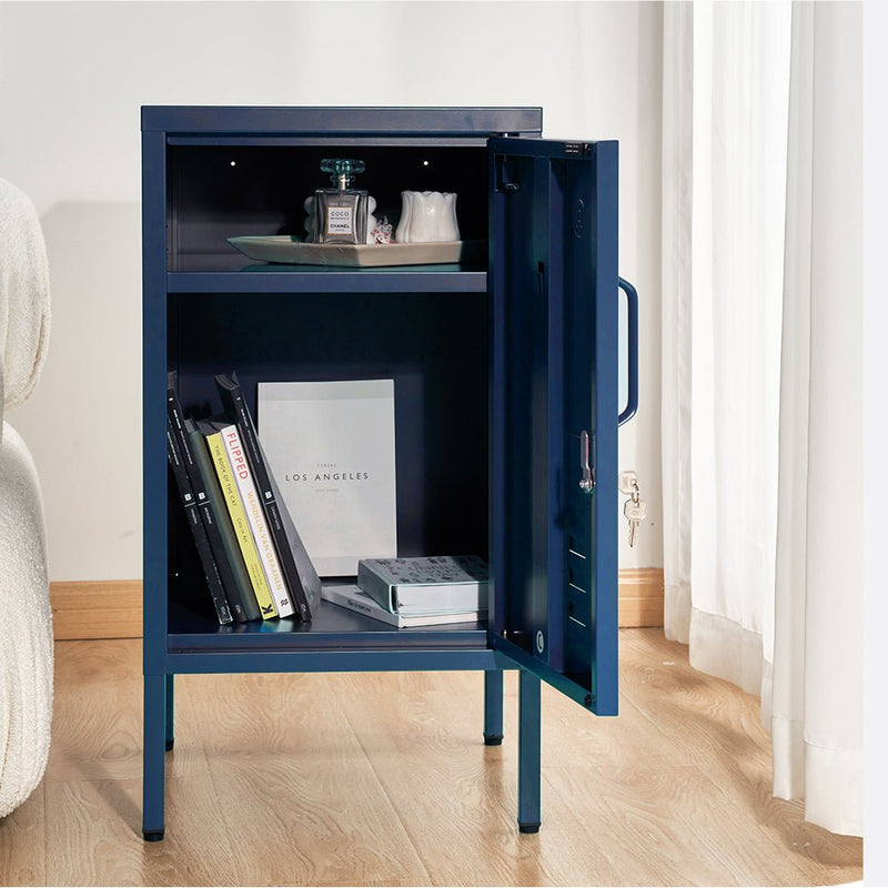 ArtissIn Metal Locker Storage Shelf Filing Cabinet Cupboard Bedside Table Blue Payday Deals