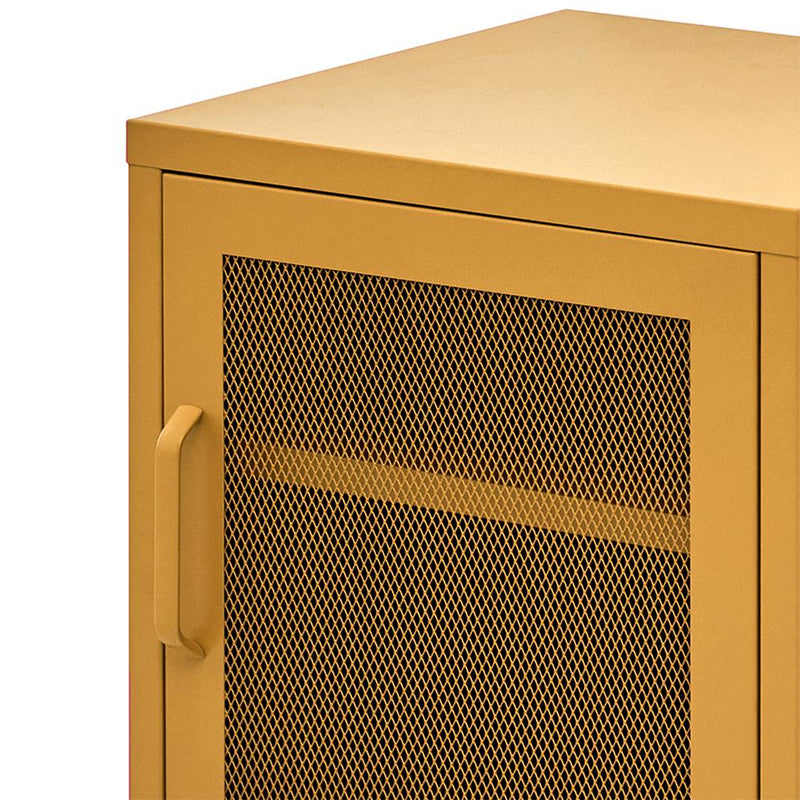 ArtissIn Mini Mesh Door Storage Cabinet Organizer Bedside Table Yellow Payday Deals