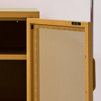 ArtissIn Mini Mesh Door Storage Cabinet Organizer Bedside Table Yellow Payday Deals