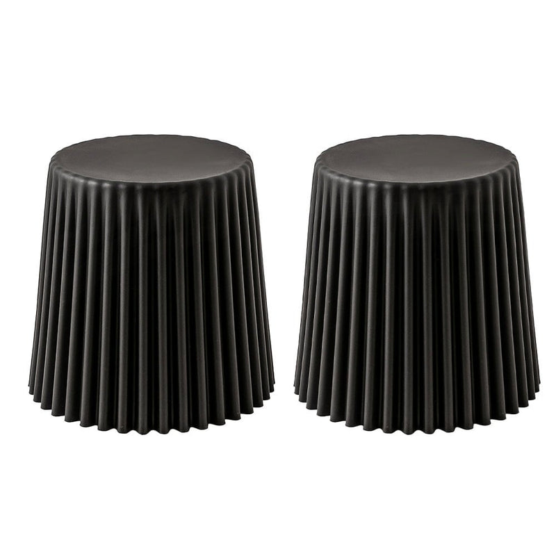 ArtissIn Set of 2 Cupcake Stool Plastic Stacking Bar Stools Dining Chairs Kitchen Black Payday Deals