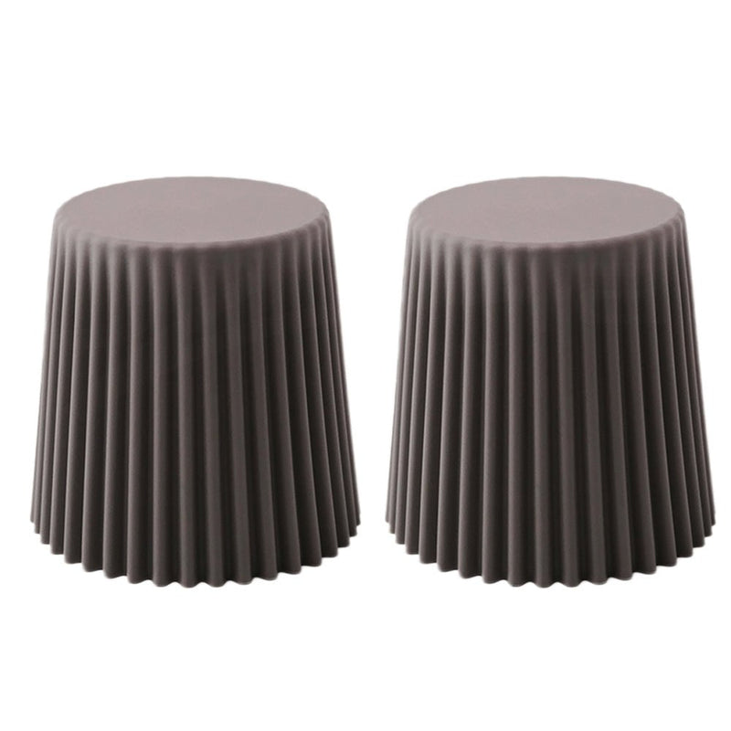 ArtissIn Set of 2 Cupcake Stool Plastic Stacking Bar Stools Dining Chairs Kitchen Grey Payday Deals