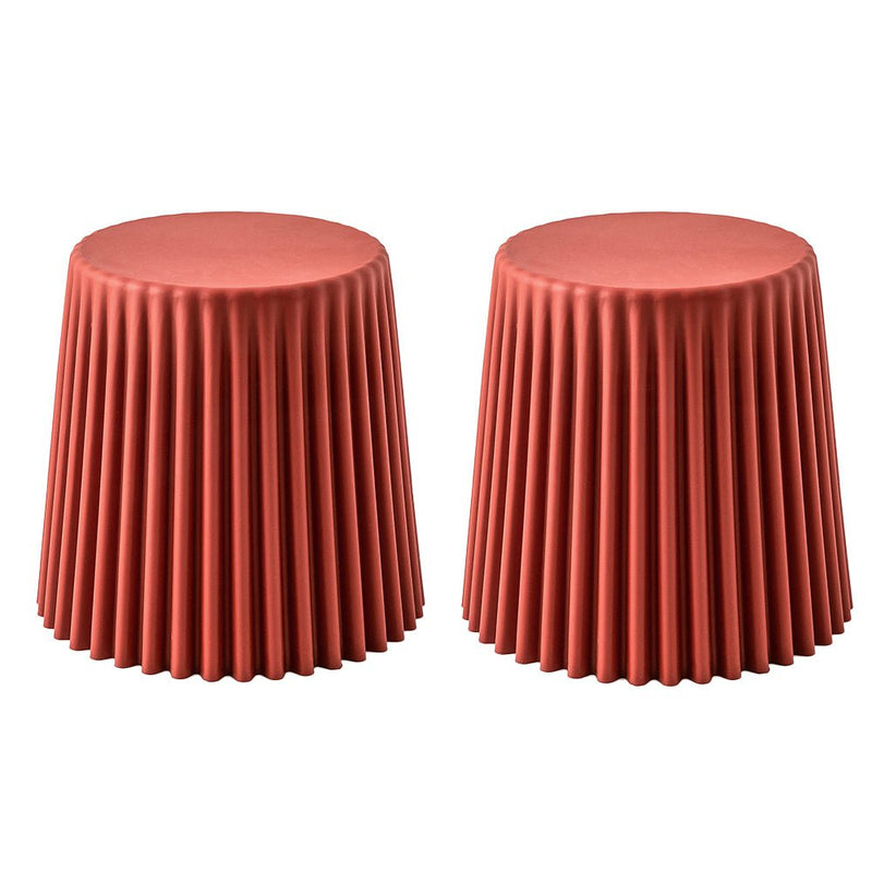 ArtissIn Set of 2 Cupcake Stool Plastic Stacking Bar Stools Dining Chairs Kitchen Red Payday Deals