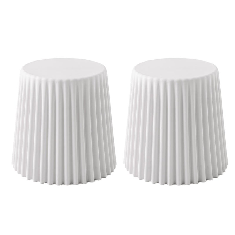 ArtissIn Set of 2 Cupcake Stool Plastic Stacking Bar Stools Dining Chairs Kitchen White Payday Deals