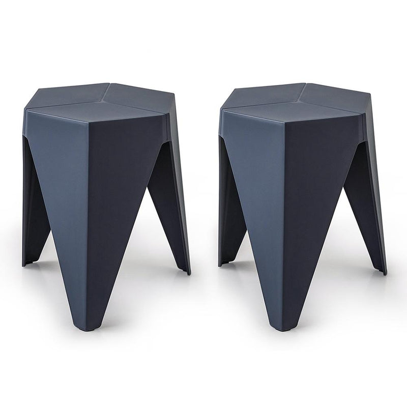 ArtissIn Set of 2 Puzzle Stool Plastic Stacking Stools Chair Outdoor Indoor Blue Payday Deals