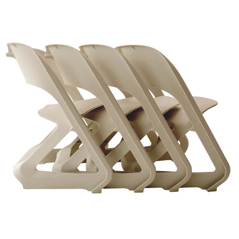 ArtissIn Set of 4 Dining Chairs Office Cafe Lounge Seat Stackable Plastic Leisure Chairs Beige Payday Deals