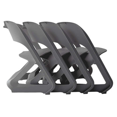 ArtissIn Set of 4 Dining Chairs Office Cafe Lounge Seat Stackable Plastic Leisure Chairs Grey Payday Deals